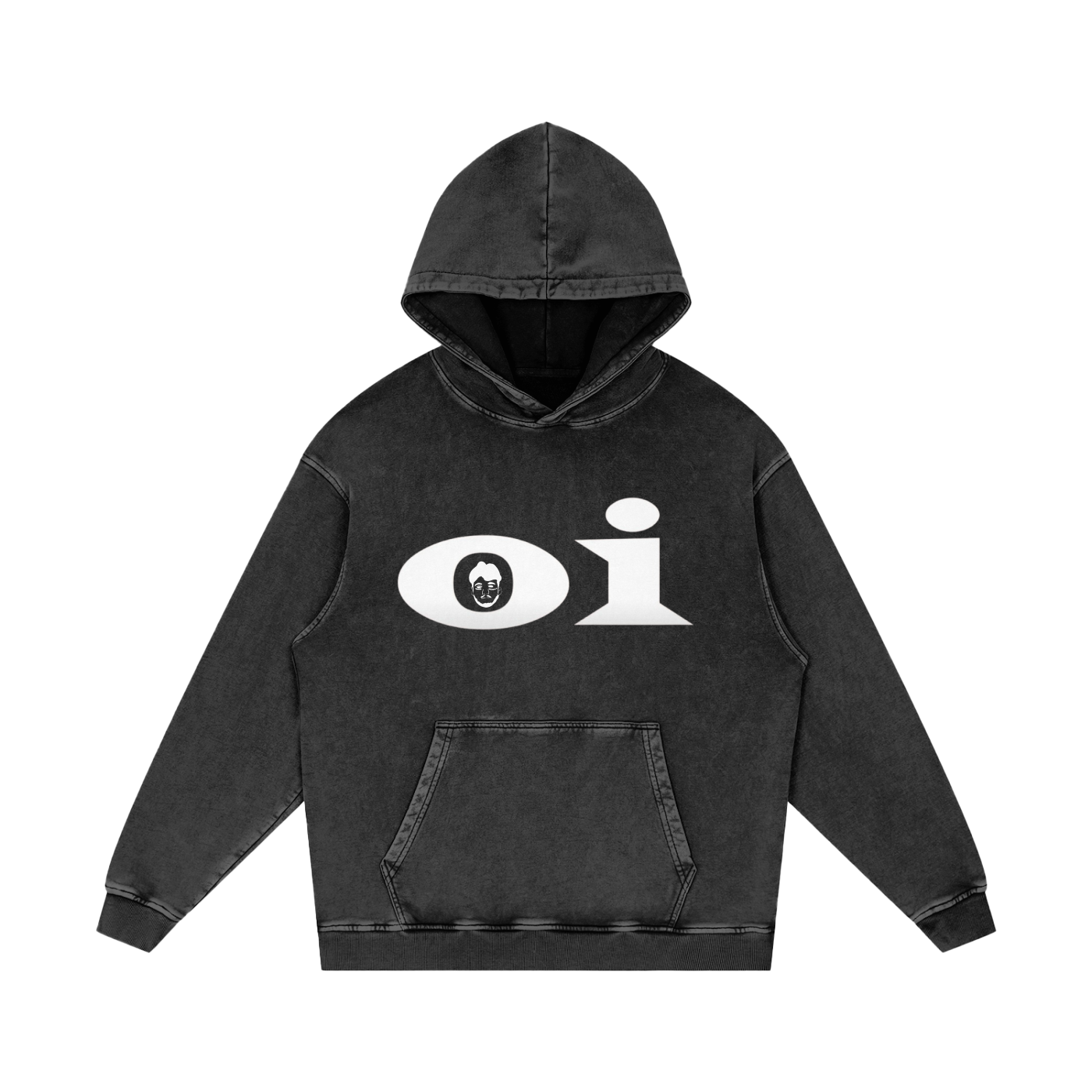 Oi oversized hoodie (Black/Purple/Grey)