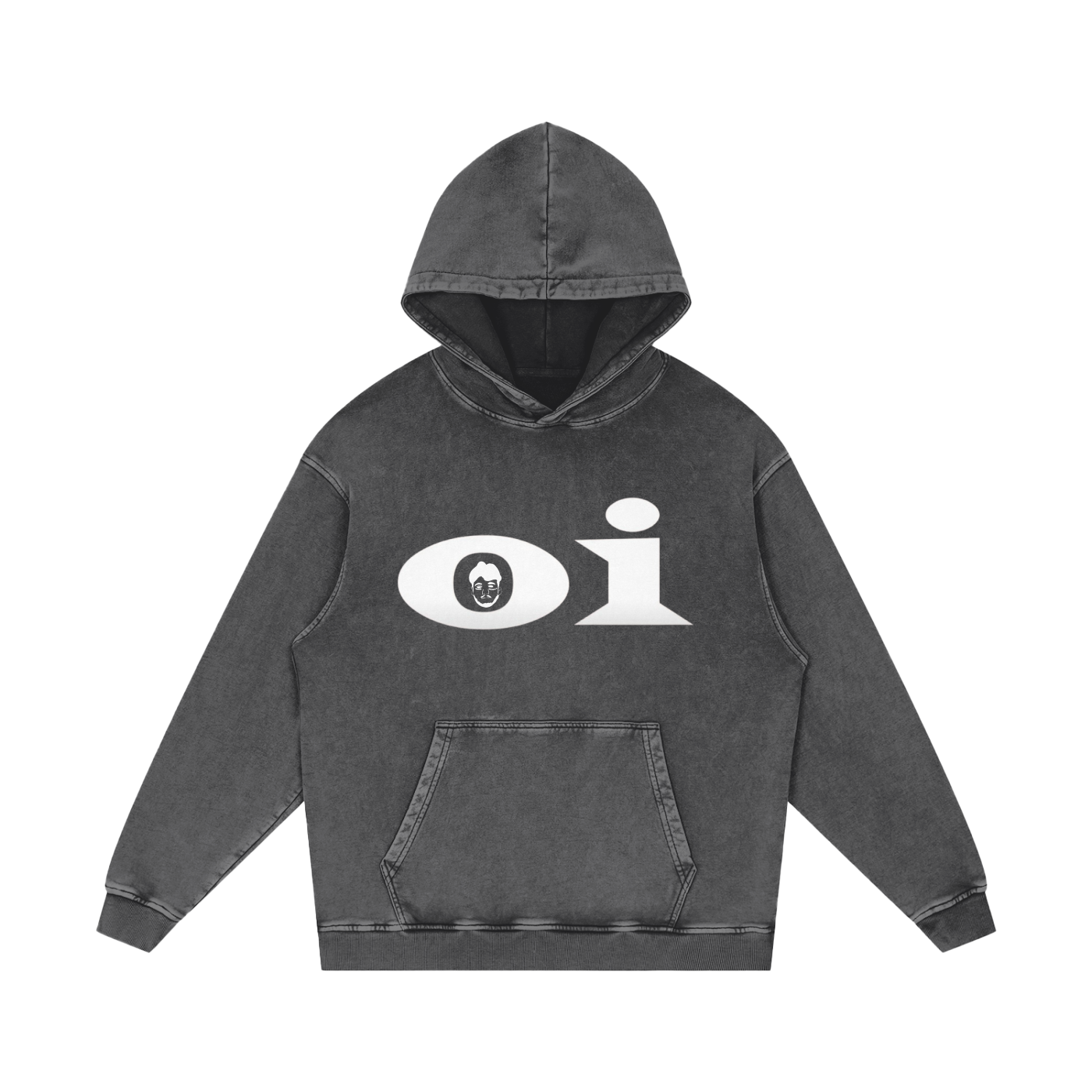 Oi oversized hoodie (Black/Purple/Grey)