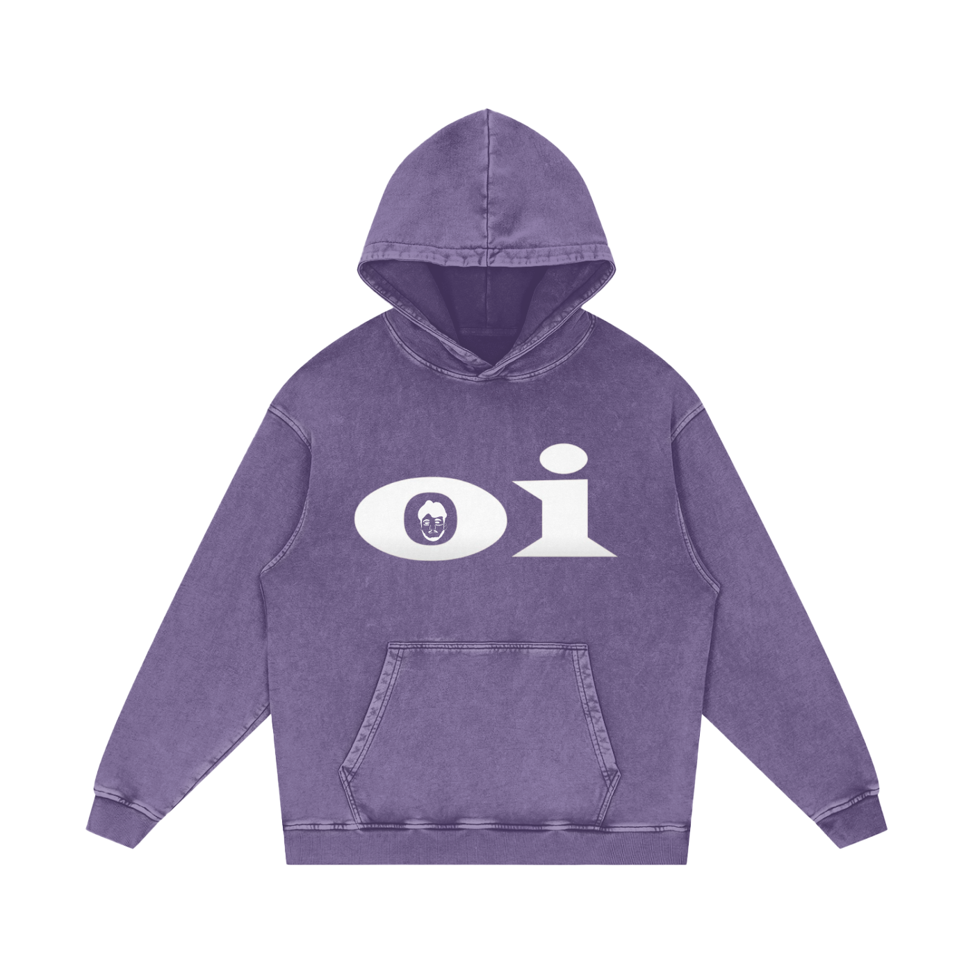 Oi oversized hoodie (Black/Purple/Grey)